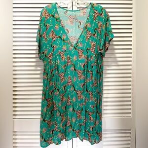 Green Longhorn Mini Dress